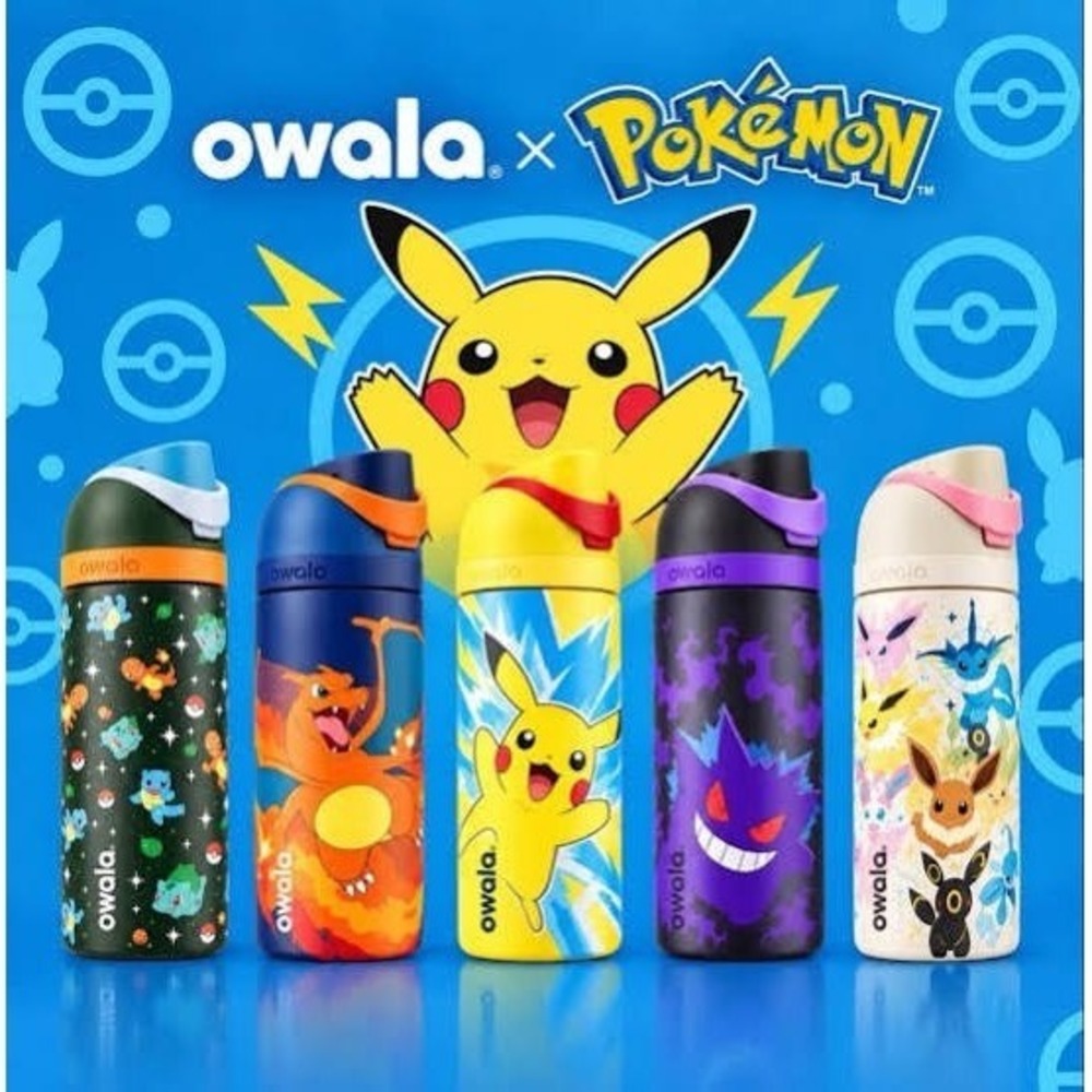 Owala x Pokemon Limited Edition FreeSip Water Bottle Set of 5 Pikachu Charizard
